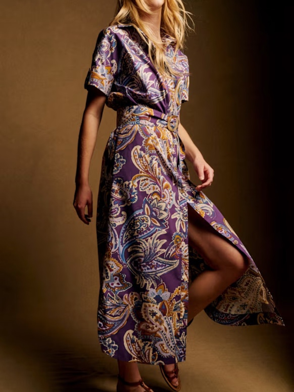 Sézane Dora Dress in Purple Soffi Print